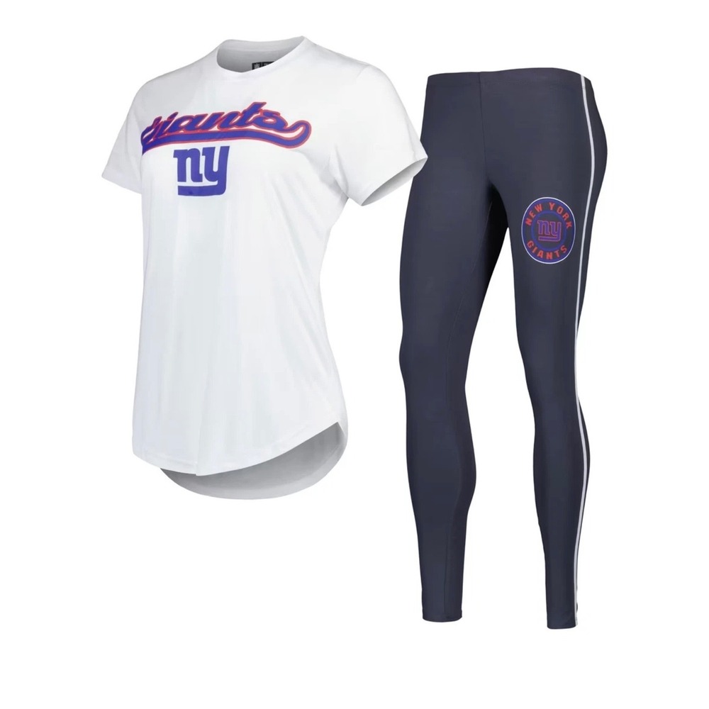NFL New York Giants Womens 2XL Sonata Top and Leggings Set White Navy